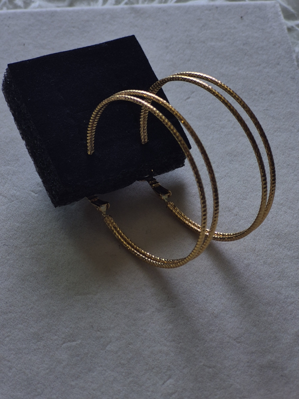 Gold Textured Double-Hoop Earrings